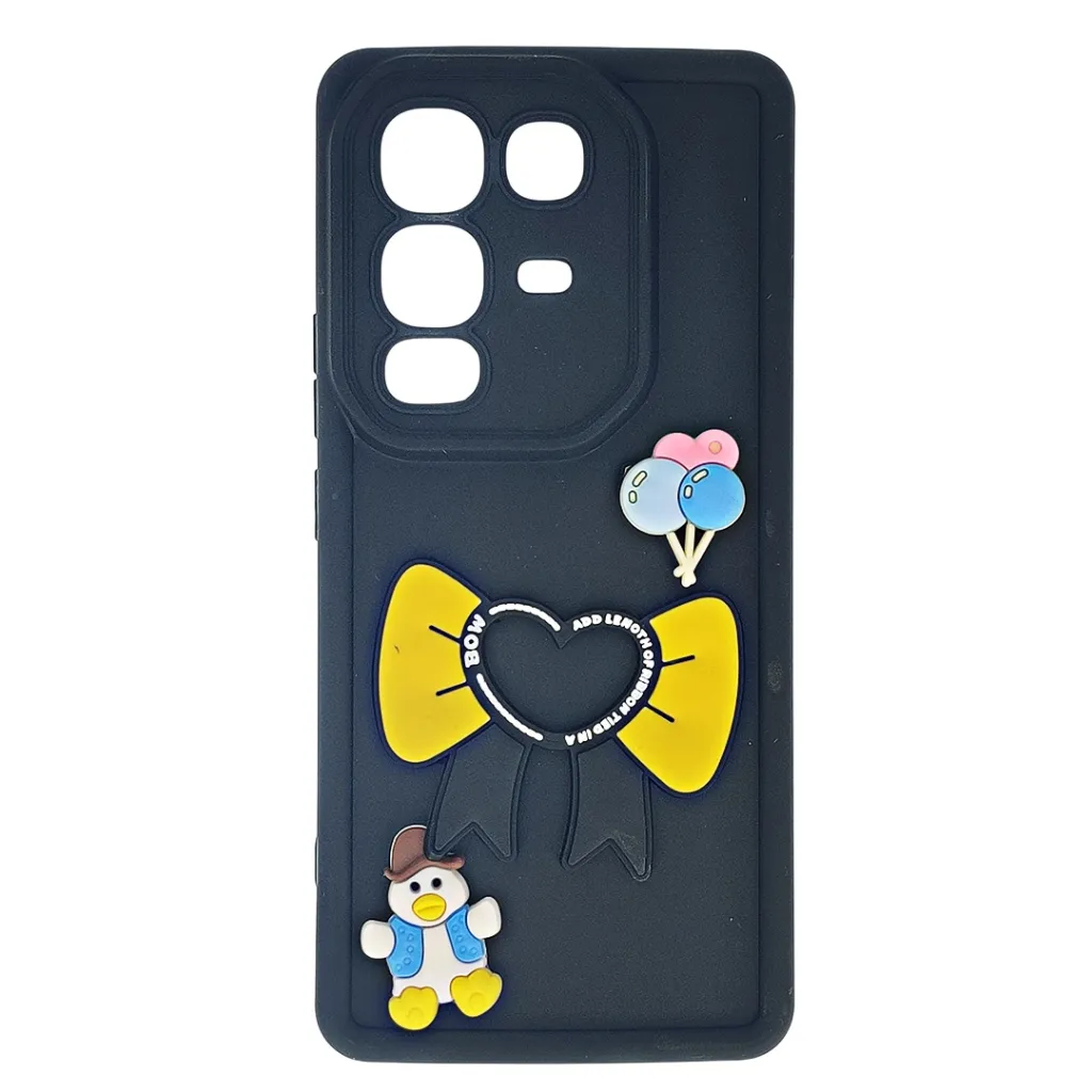 [PO51BINOT50PR-40-2] Infinix Note 50 4G|Note 50 Pro 4G This is a 3D Cartoon Silicone Phone Case (Black)