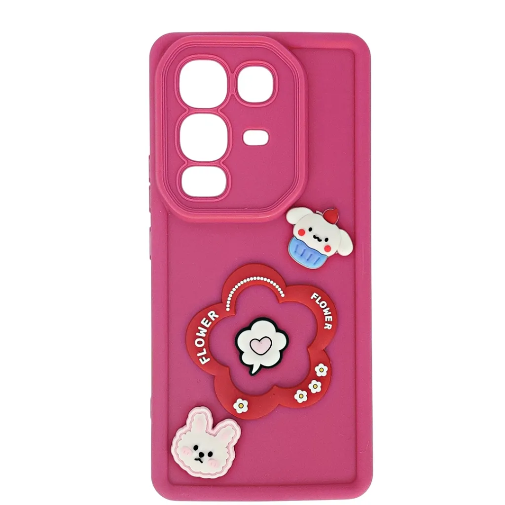 [PO51BINOT50PR-40-10] Infinix Note 50 4G|Note 50 Pro 4G This is a 3D Cartoon Silicone Phone Case (Pink)