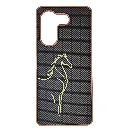 Tecno Camon 20 Pro|Camon 20 3D Carbon-Fiber Textured with a White liner Horse Logo design and a rectangular Camera cutout .Premium Luxuary Back Case (Brown)