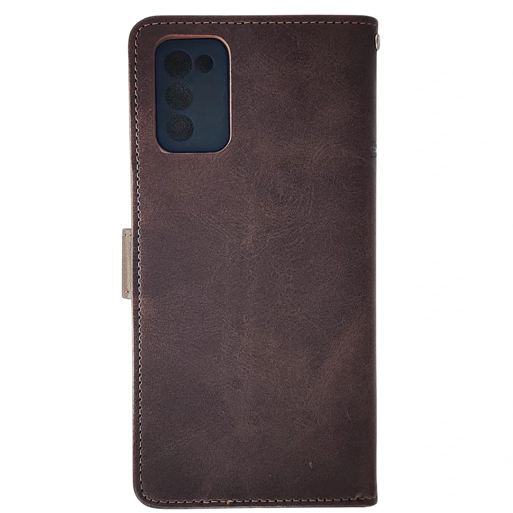 Samsung Galaxy A03s|A02s NMT Premium Luxuary Leather Book Case (Dark Brown)