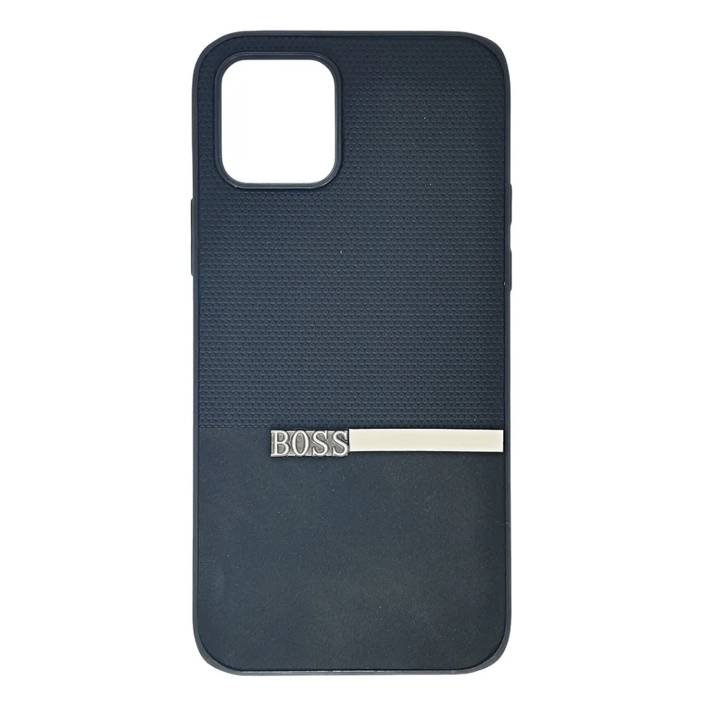 [PO32BIP12-45-2] iphone 12|12 Pro The Boss protective a unique two-tone dual-textured design back case (Black)