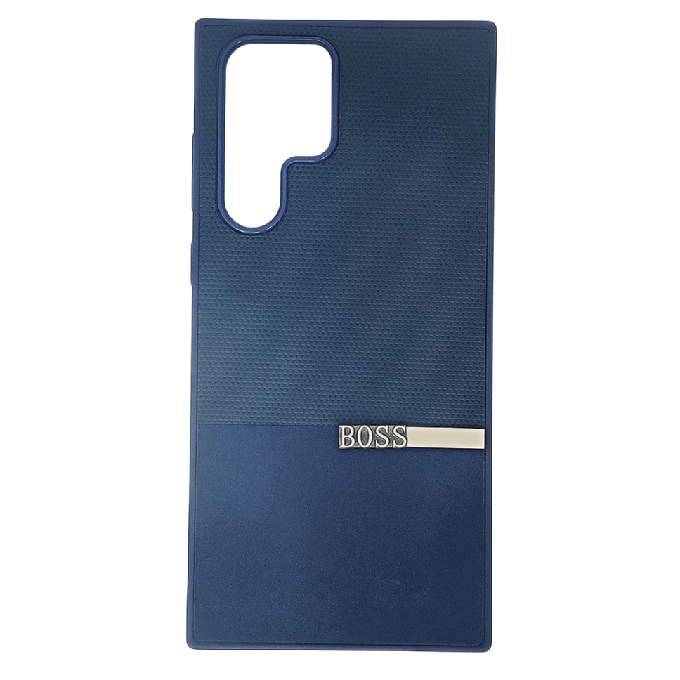 Samsung Galaxy S22 Ultra The Boss protective a unique two-tone dual-textured design back case (Blue)