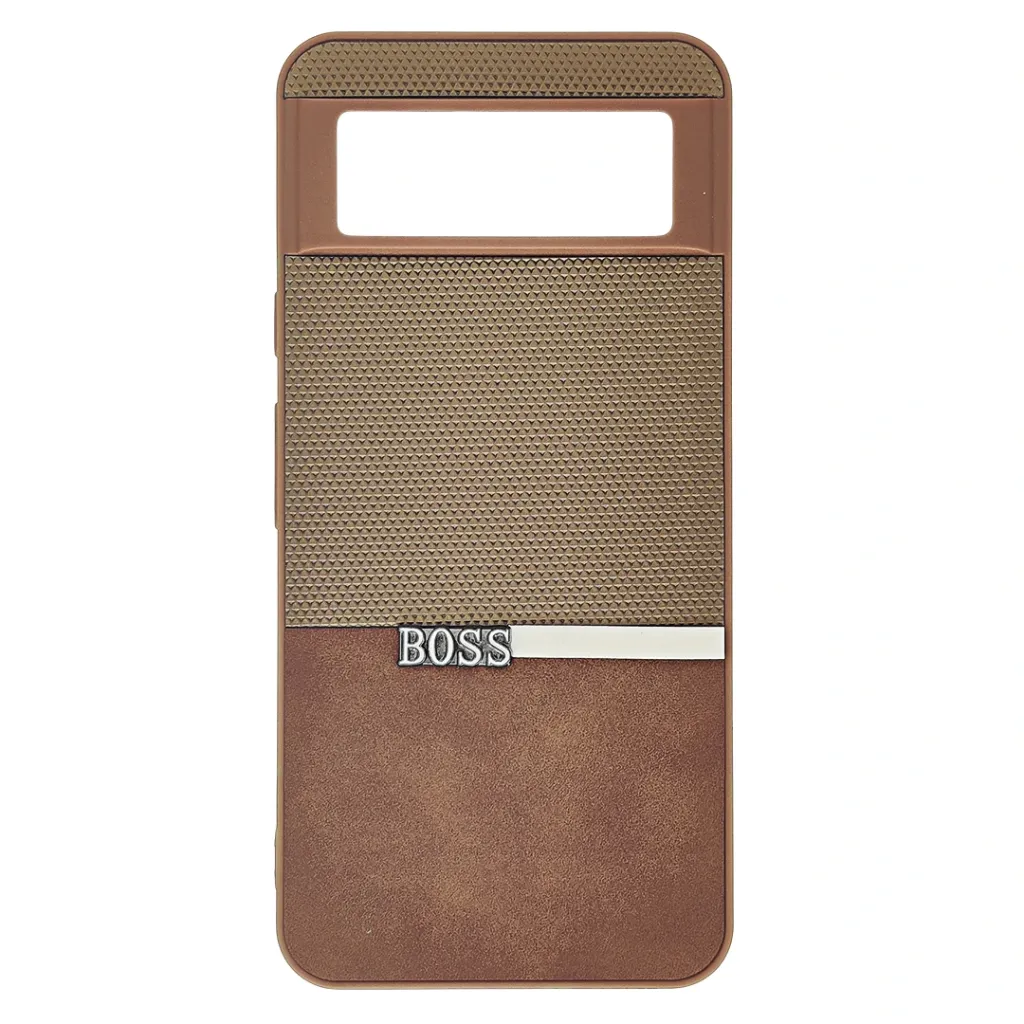 [PO32BGPXL8-45-13] Google Pixel 8 The Boss protective a unique two-tone dual-textured design back case (Brown)