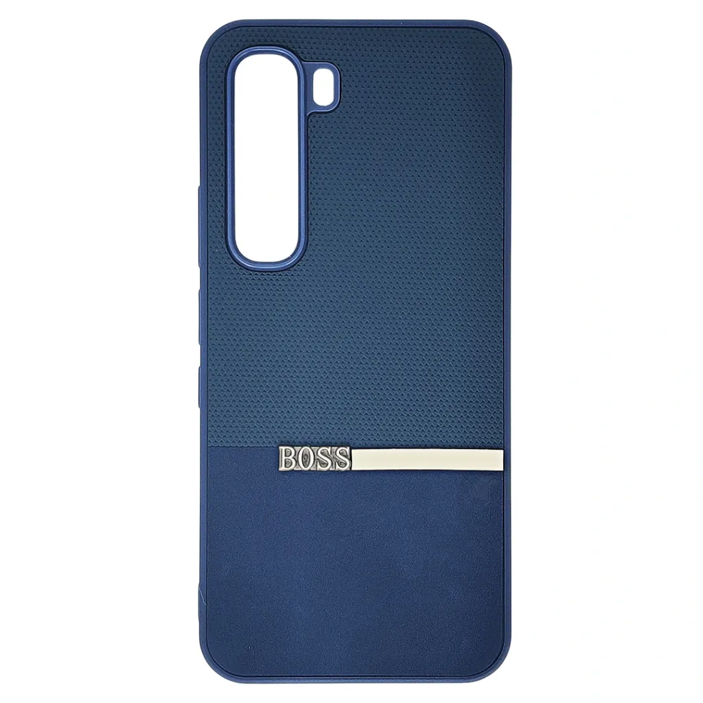 [PO32BIHOT60PR-45-3] Infinix Hot 60 Pro 4G The Boss Protective a Unique Two-Tone Dual-Leather Textured design Back Case (Blue)