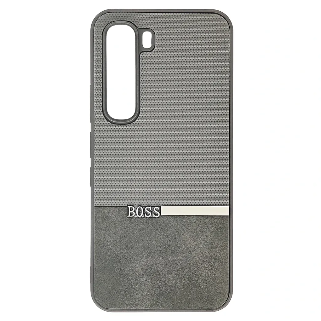 [PO32BIHOT60PR-45-9] Infinix Hot 60 Pro 4G The Boss Protective a Unique Two-Tone Dual-Leather Textured design Back Case (Gray)