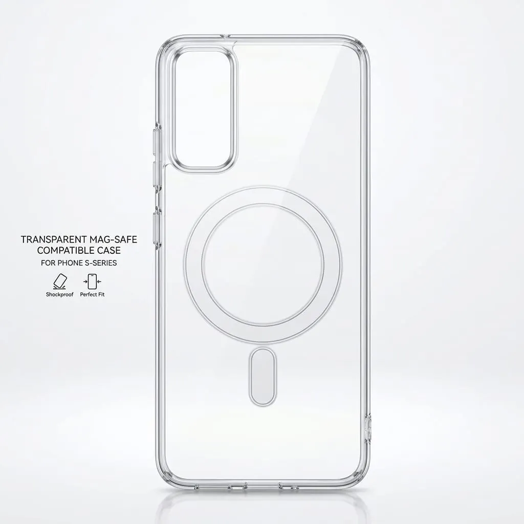 [PO7BVIY20-11] Vivo  Y20|Y20i|Y20S|Y12S|Y12A Magnetic Magsafe Wirelees Transparent Back Case