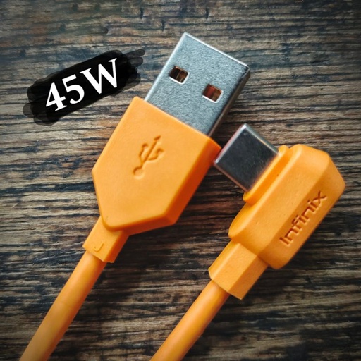 [DCT3S9I-3] Infinix C-Type Orange L-Shaped Original Cable for Convenient Charging