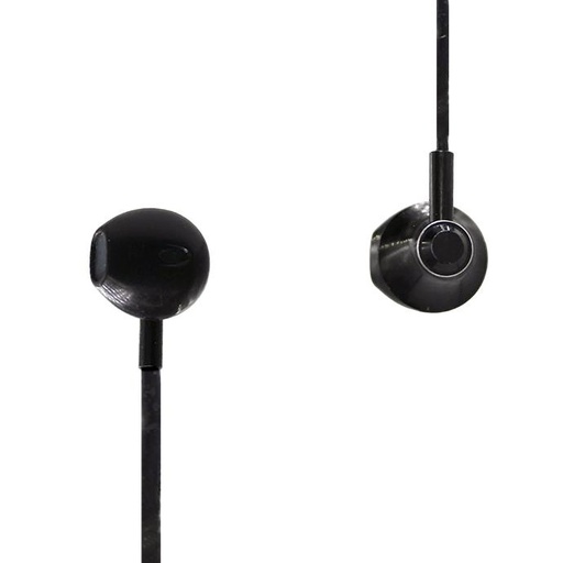 [HF4LM34-7] Type-C Branded Handsfree: Black Earbuds with Microphone & Controls