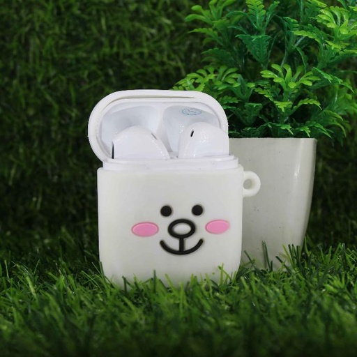 [HFBCASE-21-1] Soft White AirPods 2 Case - Stylish & Durable Silicone Protection