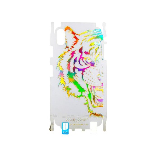 [PL10IPXSMAX-9] iPhone XS Max Lion Printed Transparent Back Jelly Sheet - Unique Style