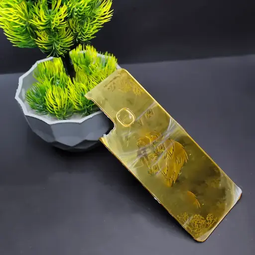 [PL17IHOT9PL-1-5] "Infinix Hot 9 Play Golden Plated Back Sheet - Stylish Protection & Elegance"