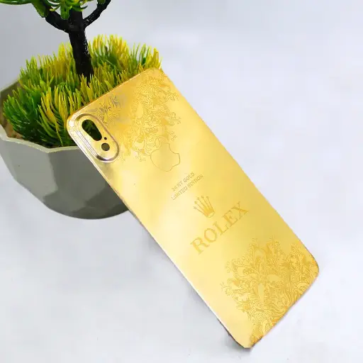 [PL17IPX-1-5] Golden Plated Back Sheet for iPhone X