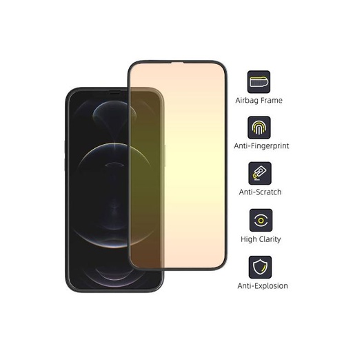 [PL6IP13PR-7-5] iPhone 13 Pro 8D Mirror Tempered Gold Glass - Elegant Screen Protection