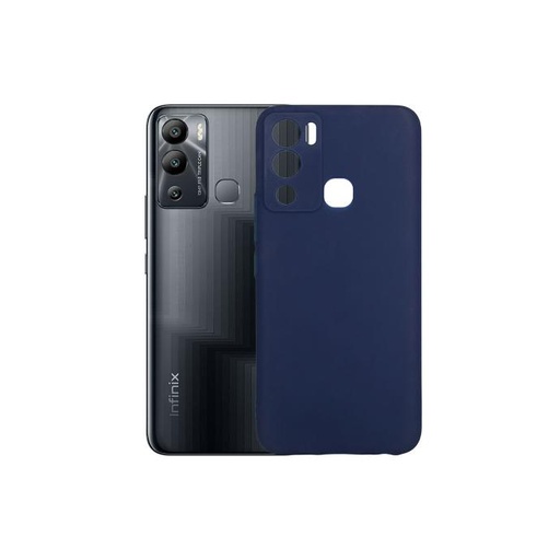 [PO14BIHOT12I-1-3] Infinix Hot 12i Soft Coloure Button Mobile Pouch (Blue)