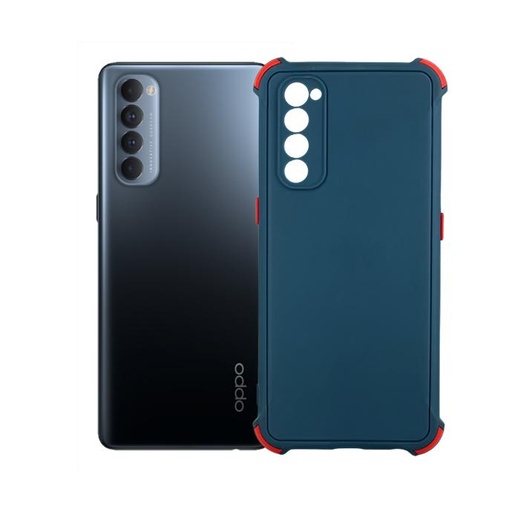 [PO14BORNO4PR-2-17] Oppo Reno 4 Pro Silicone 4 Sided Bumper Mobile Pouch (Navy Blue)