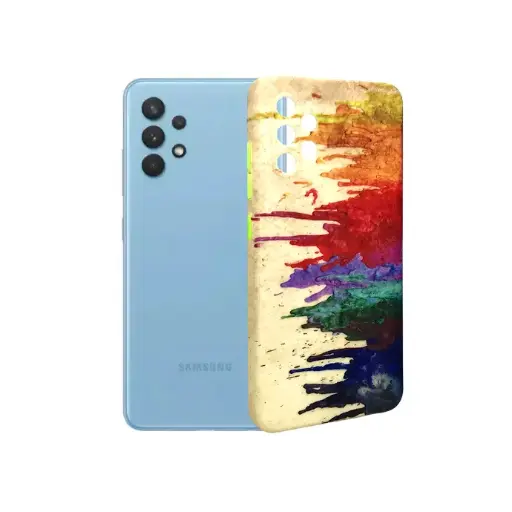 [PO14BSA32-14] Samsung A32 Rainbow Soft Silicone Back Case - Colorful Mobile Pouch