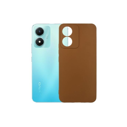 [PO14BVIY02S-0-13] Soft Silicone Mobile Pouch for Vivo Y02s - Brown