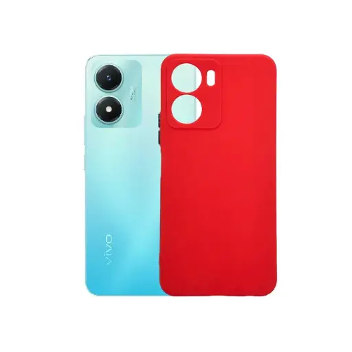 [PO14BVIY02S-1-4] Soft Silicone Case for Vivo Y02s - Red Mobile Pouch