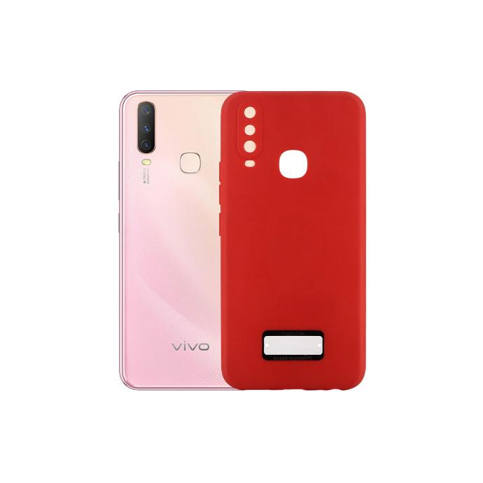 Vivo Y15 Logo Transparent Mobile Pouch Red