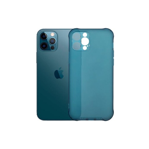 [PO15BIP12PR-3-3] iPhone 12 Pro Matte Bumper Silicone Mobile Pouch - Blue