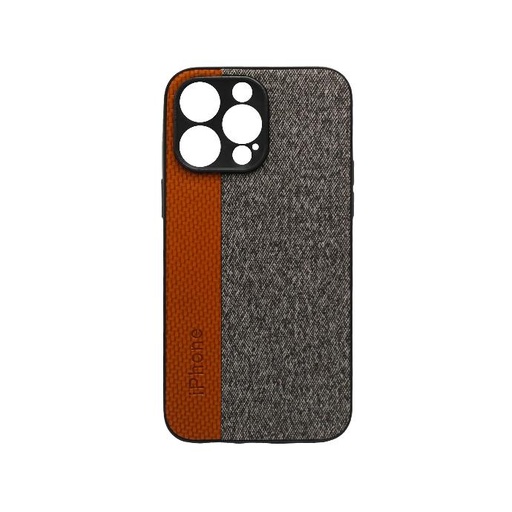 [PO18BIP14PMAX-6-13] Stylish iPhone 14 Pro Max Dual Leather Case Mobile Pouch - Brown Elegance
