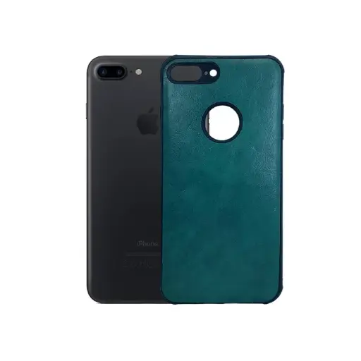 [PO18BIP7GPL-3-11] Stylish iPhone 7 Plus Leather Case Mobile Pouch - Green Elegance