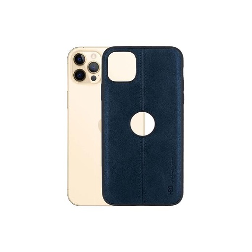 [PO18BIPXIMAX-7-17] Elegant iPhone 11 Pro Max HDH Leather Case Mobile Pouch - Navy Blue