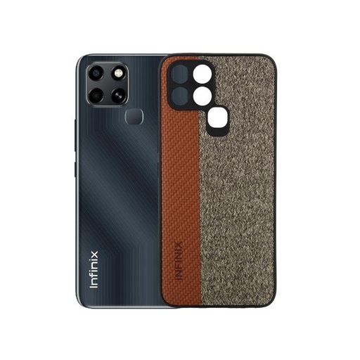 [PO18BISMRT6-9-13] Infinix Smart 6 Leather Double Colour Mobile Pouch - Stylish Brown Case