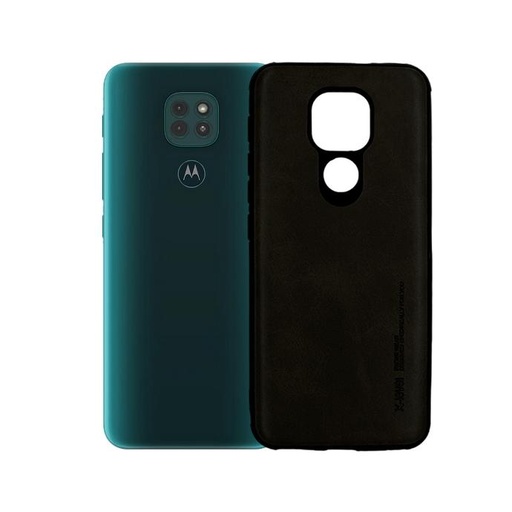 [PO18BME7PL-1-2] Motorola E7 Plus Leather Case - Stylish Black Mobile Pouch