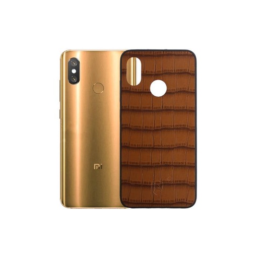 [PO18BMI8-0-13] Redmi 8 Leather Mobile Pouch - Stylish Brown Protection
