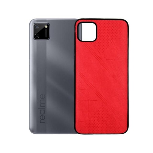 [PO18BORELMEC11-1-4] Oppo Realme C11 Leather Mobile Pouch - Stylish Red Protection