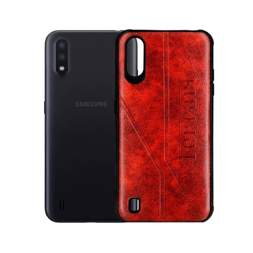 [PO18BSA01-0-21] Samsung A01 Back Case Leather Mobile Pouch (Maroon)