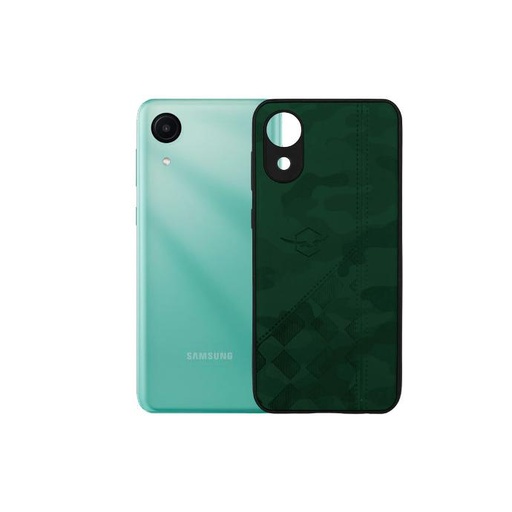 [PO18BSA03C-3-11] Samsung A03C Leather Case Mobile Pouch - Stylish Green Protection