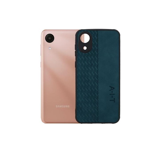 [PO18BSA03C-3-17] Samsung A03C Leather Case Mobile Pouch - Stylish Navy Blue Protection