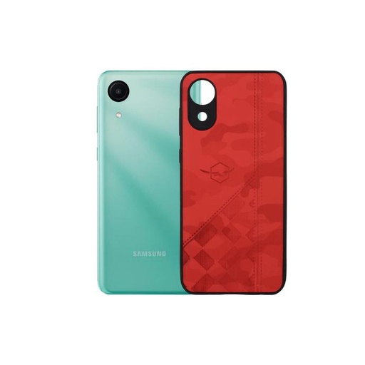 [PO18BSA03C-3-4] Samsung A03C Leather Case Mobile Pouch - Vibrant Red Protection