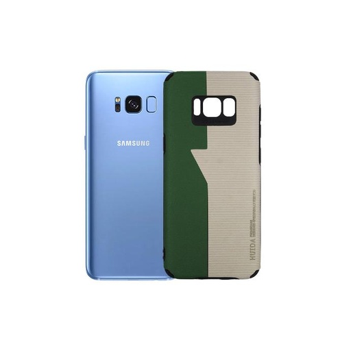 [PO18BSS8-3-11] Samsung S8 Huida Dual Leather Case Mobile Pouch - Stylish Green Protection