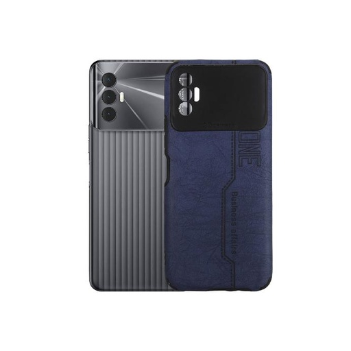 [PO18BTSPRK8P-3-17] Tecno Spark 8P Leather Case Mobile Pouch (Navy Blue)