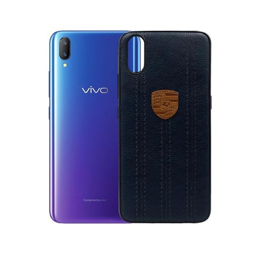 [PO18BVIV11PR-0-17] Vivo 11 Pro Leather Mobile Pouch (Navy Blue)