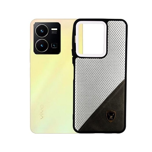 [PO18BVIY35-5-1] Vivo Y35 Markhor Leather Case  Mobile Pouch (White)