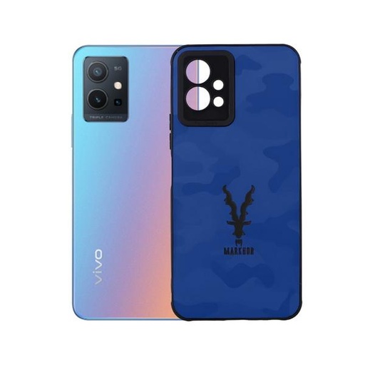 [PO18BVIY55 5G-3-3] Vivo Y55 5G Leather Case Mobile Pouch (Blue)