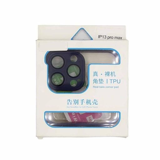 [PO1P2IP13PMX-2-3] Iphone 13 Pro Max TPU Lens And Speaker Cover Mobile Pouch (Blue)