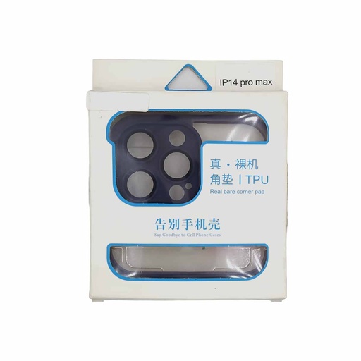 [PO1P2IP14PMX-2-17] Iphone 14 Pro Max TPU Lens And Speaker Cover Mobile Pouch (Navy Blue)