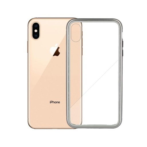 [PO1P2IPXSMAX-0-7] Iphone XS Max Back Case Magnetic Mobile Pouch (Silver)
