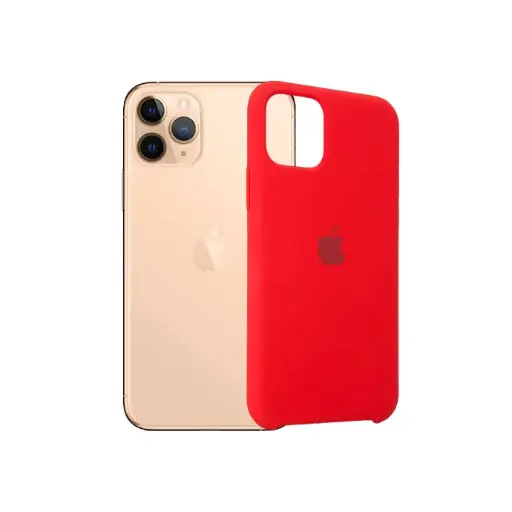 [PO23BIPXI-1-4] Iphone 11 Pro Back Case Soft Silky Mobile Pouch (Red)