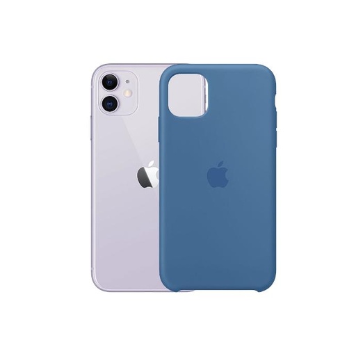 [PO23BIPXIR-1-3] Iphone 11 Back Case Soft Silky Mobile Pouch (Blue)
