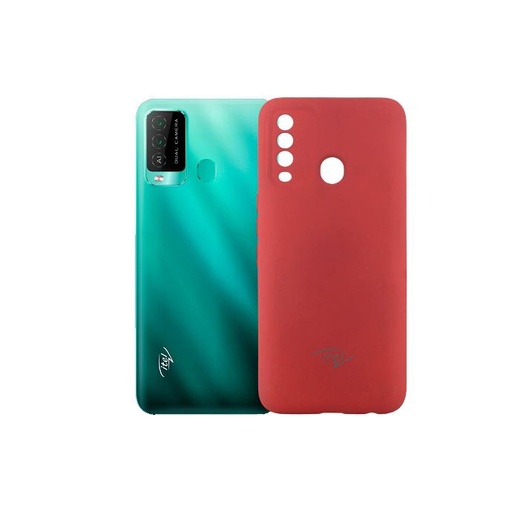 [PO23BITVISN2PL-3-4] Itel Vision 2 Plus Back Case Soft Colour Mobile Pouch (Red)