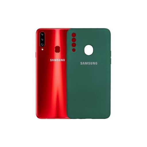 [PO23BSA20S-3-11] Samsung A20S Back Case Soft Colour Mobile Pouch (Green)