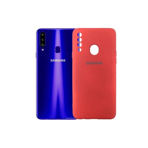 [PO23BSA20S-3-4] Samsung A20S Back Case Soft Colour Mobile Pouch (Red)