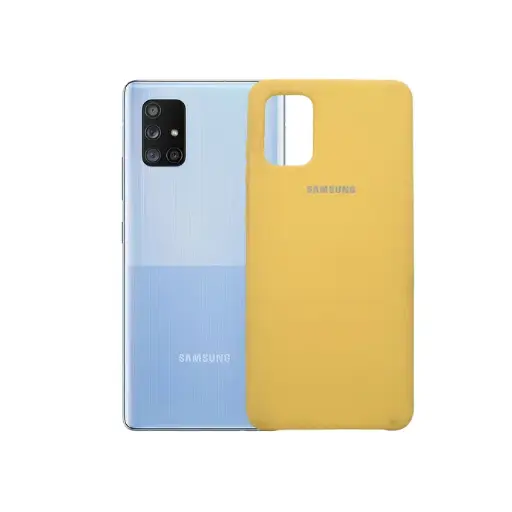 [PO23BSA71-1-6] Samsung A71 Back Case Soft Silicone Mobile Pouch (Yellow)