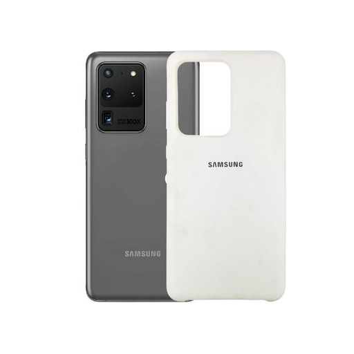 [PO23BSS20U-1-1] Samsung S20 Ultra Back Case Soft Silicone Mobile Pouch (White)